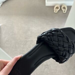 a new day Black Woven Sandals